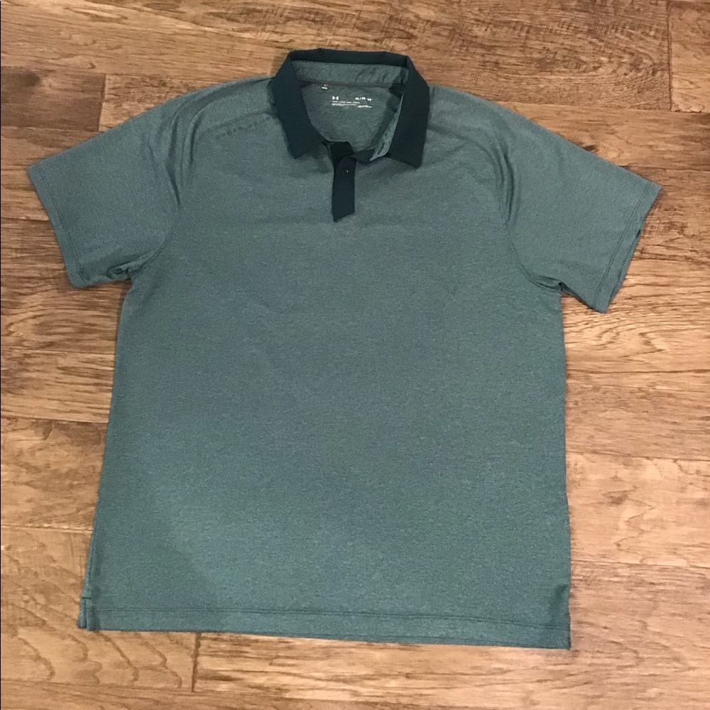 Under Amour Heatgear Men’s Loose Fit Green Stripe Short Sleeve Polo Shirt XL